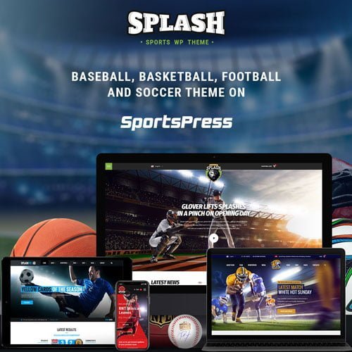 Splash-Sport-WordPress-Sports-Theme-for-Basketball-Football-Soccer-and-Baseball-Clubs.jpg Splash Sport - WordPress Sports Theme for Basketball, Football, Soccer and Baseball Clubs - Image 1